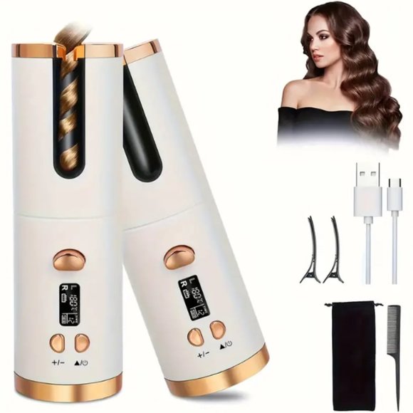 Cordless Auto Rotating Ceramic Hair Curler with Accessories - Picture 10 of 13